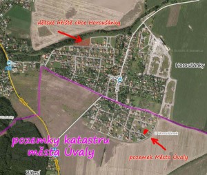 Úvaly - Horoušánky, mapka